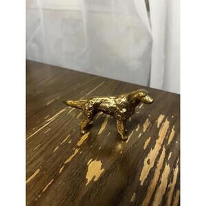 Vintage Miniature Brass Pointer West Virginia Dog Decor Figure